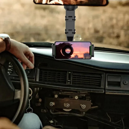 Rearview Mirror Phone Holder for Car, 360° Rotating Phone Mount, GPS Holder Universal Car Phone Holder for All Smartphones