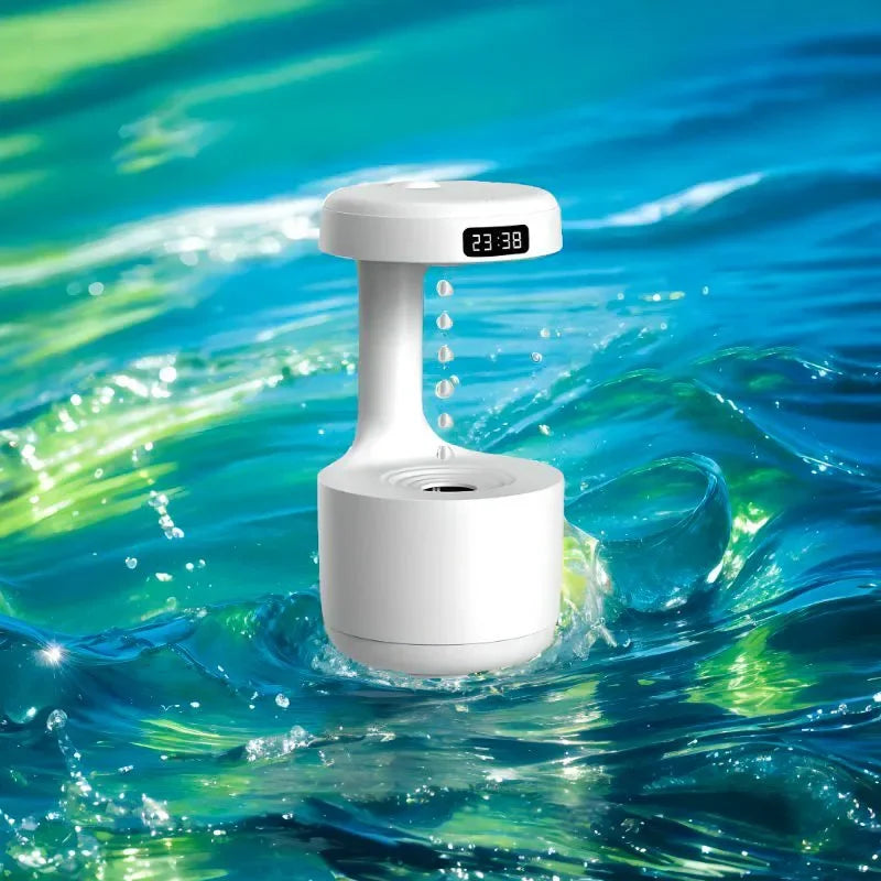 800ML Mini Humidifier Portalble Water Droplet Air Humidifier Anti-Gravity Cool Mist Sprayer with LED Night Light for home office