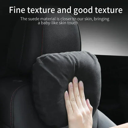 Italy Suede Car Neck Rest Pillow For Nissan Sentra Sylphy B17 B18 Seat Head Neck Support Cushion Auto Interior Accessories