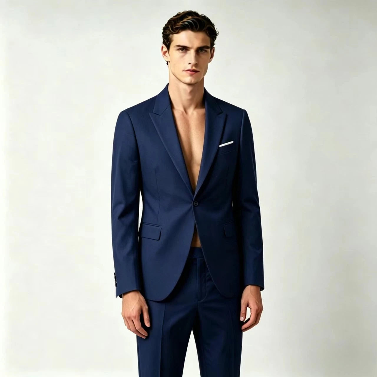 Men's Suit Lightweight Wedding Eegant 2 Piece Set Solid Color Formal Business Blazer Pants Classic Tuxedo for Party Groomsmen