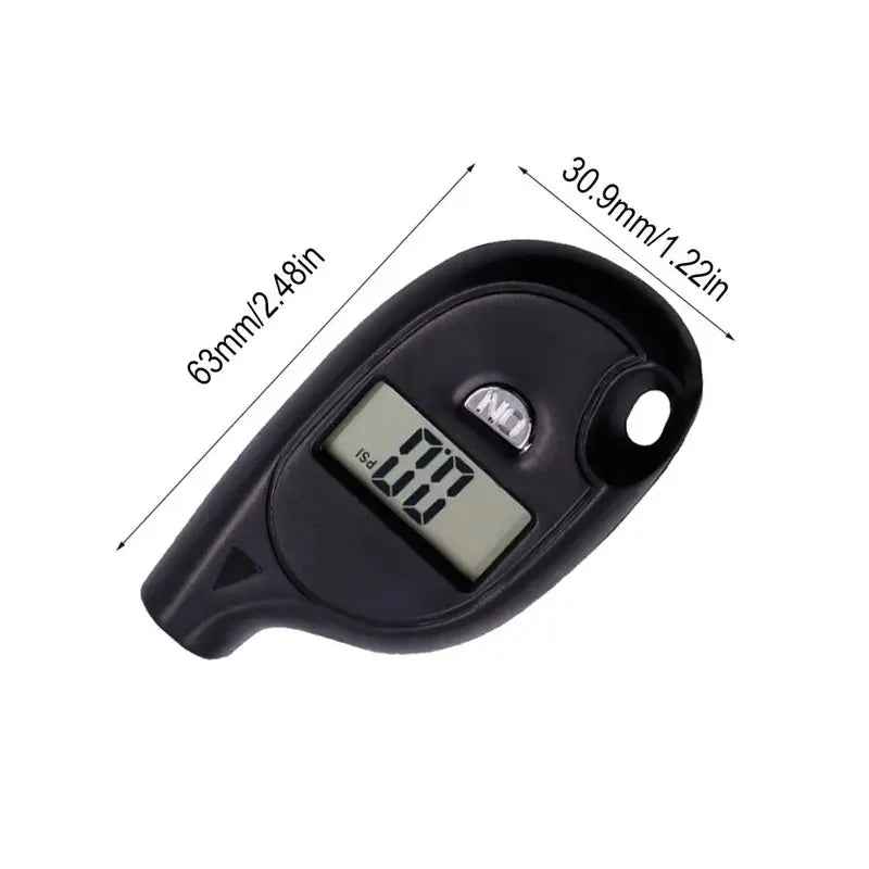 Mini Keychain Style Tire Gauge Digital Lcd Display Car Tire Air Pressure Tester Meter Auto Car Motorcycle Tire Safety Alarm