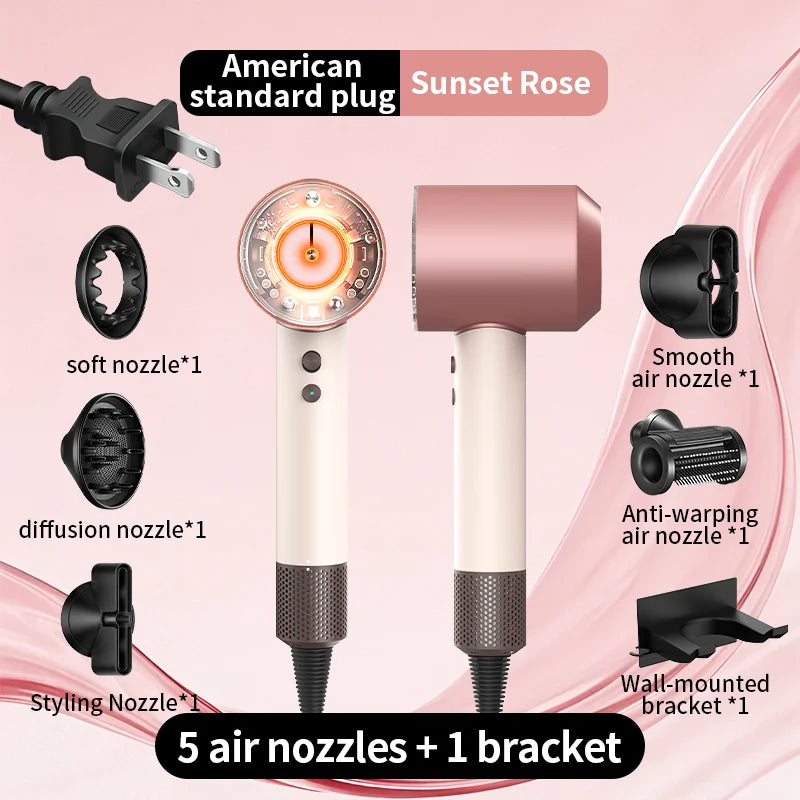 Hair Dryer with Negative Ions for Hair Care, Silent, Fast Drying, Temperature Control, High-Speed, Huaqiangbei Strong Wind Hd16 Hair Dryer