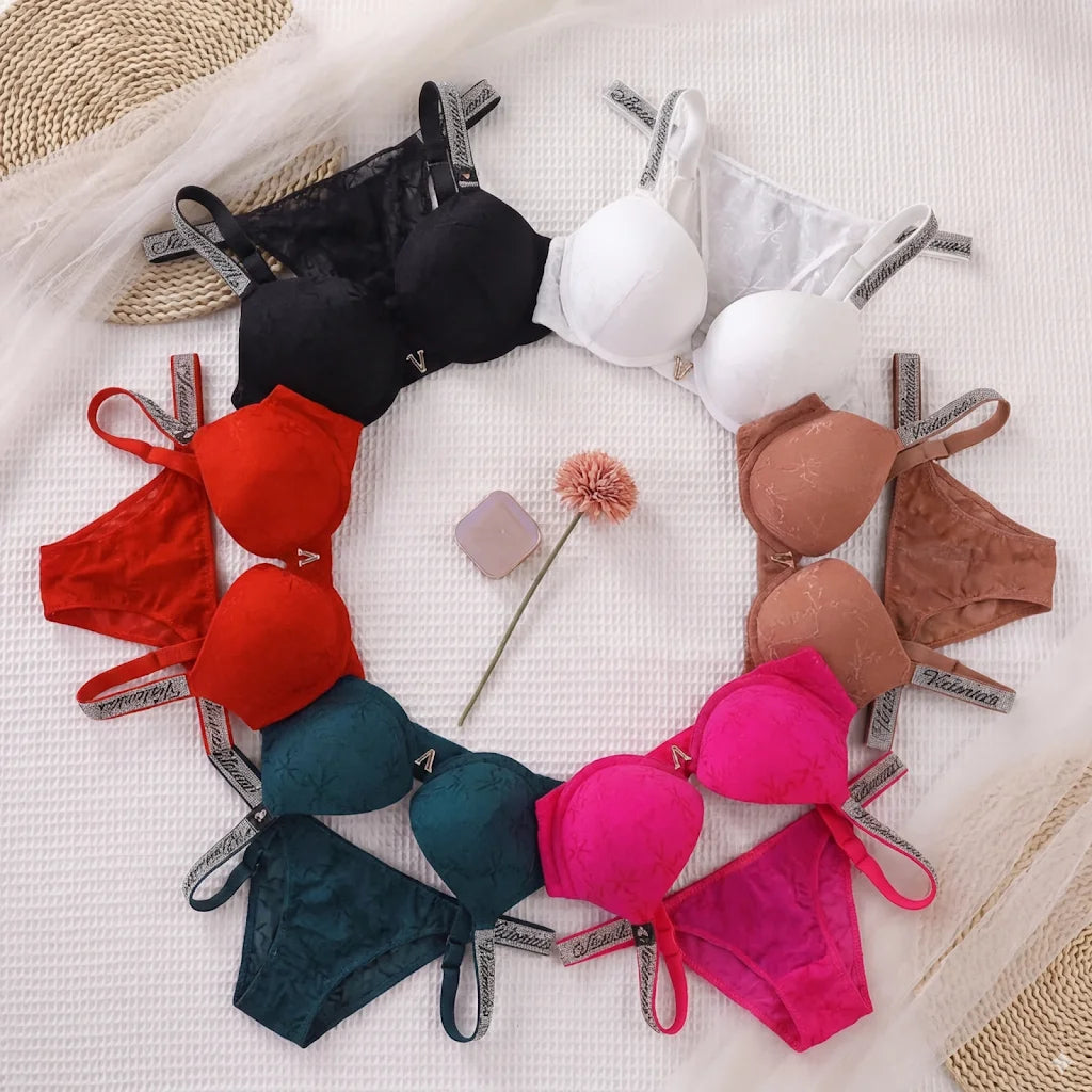 Sexy Lingerie Sporty Classic Padded Adjustable push up Lingerie Underwear Set Bras and Panty Set Victoria's Secret Women's