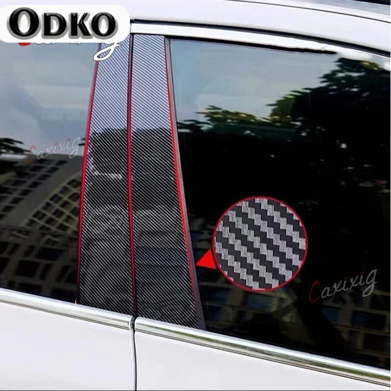 8Pcs Car Door Window Pillar Posts Trim Cover for Honda Civic 2012 2013 2014 2015 BC Column Sticker Accessories