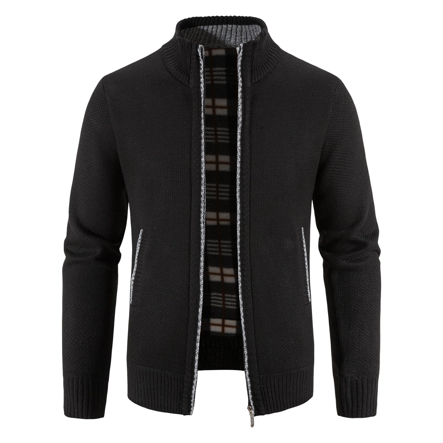 Men Sweater Jacket Winter Autumn Cold Coat Fleece Zipper Cardigan Soft Jumpers Turtleneck Warm Y2K High Quality Outerwear