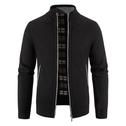 Men Sweater Jacket Winter Autumn Cold Coat Fleece Zipper Cardigan Soft Jumpers Turtleneck Warm Y2K High Quality Outerwear