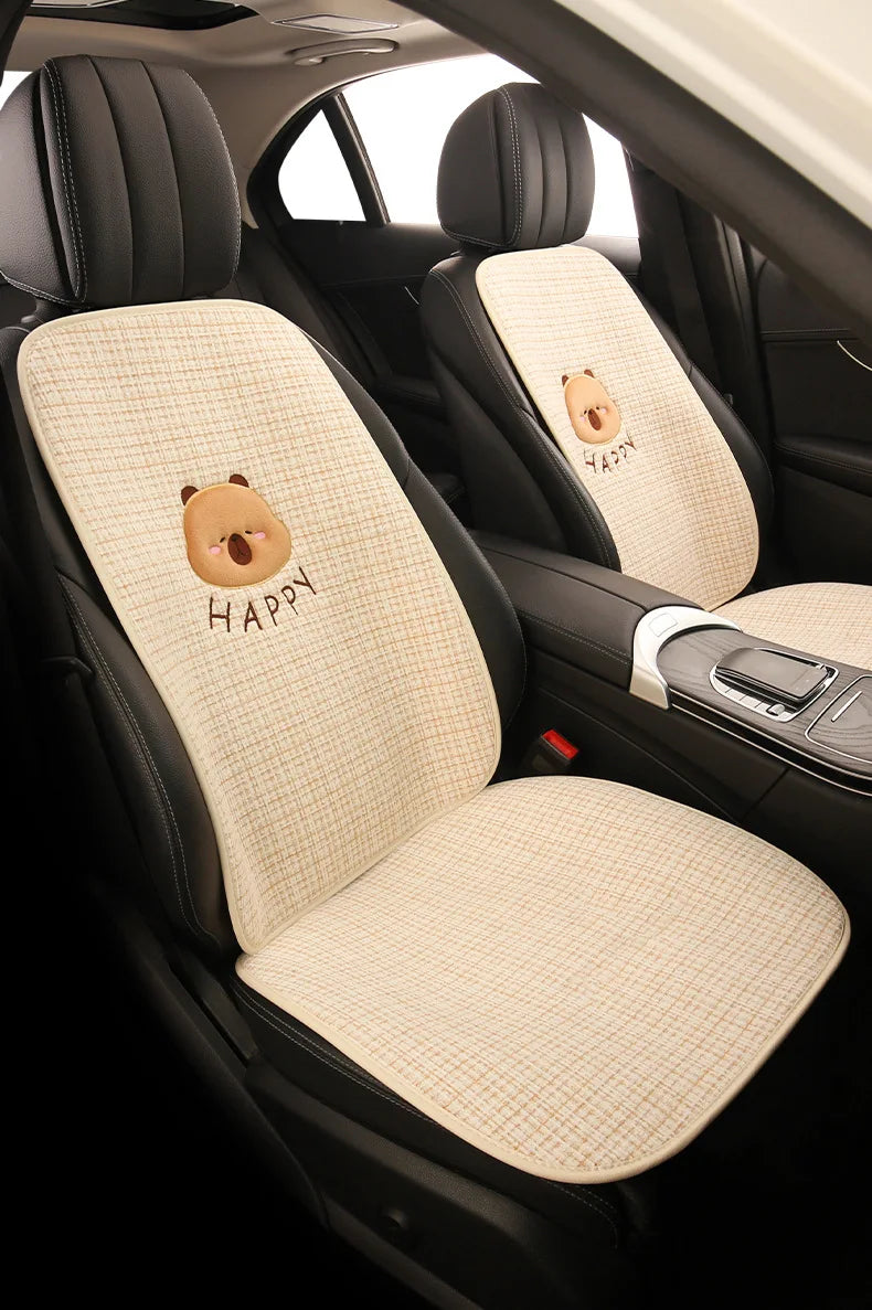 Bear Plush Seat Cushion Cover Universal Skin-Friendly Cute Soft Car Pillow Case Autumn Winter Decorative Seat Accessories