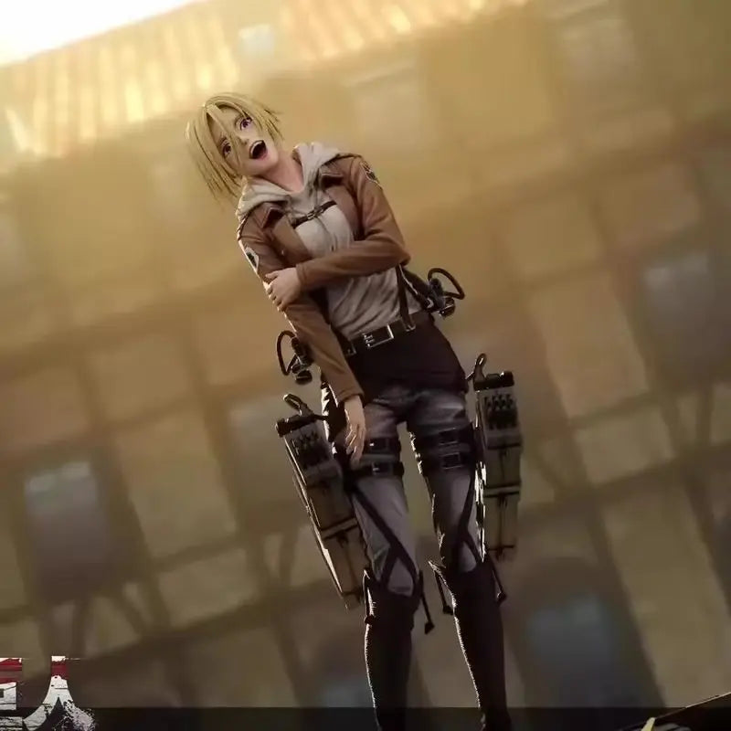 New 28cm Attack On Titan Anime Figures Annie Leonhart Figures Pvc Statue Collection Model Room Decoration Birthday Gift Toys