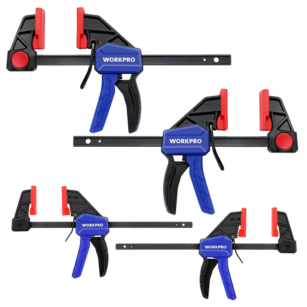 WORKPRO 4PCS Clamps for Woodworking Quick Release Clamp Bar F Clamp Clip Set 4.5-inch & 6-inch Woodworking Tools