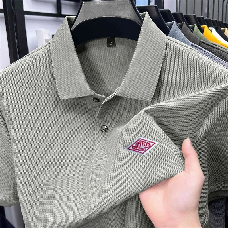 Men's 100% Cotton Polo Shirt -2026 Summer Fashion Casual Short Sleeve, Breathable Lapel Tee，27 Colors, Ideal for Golf and Sports