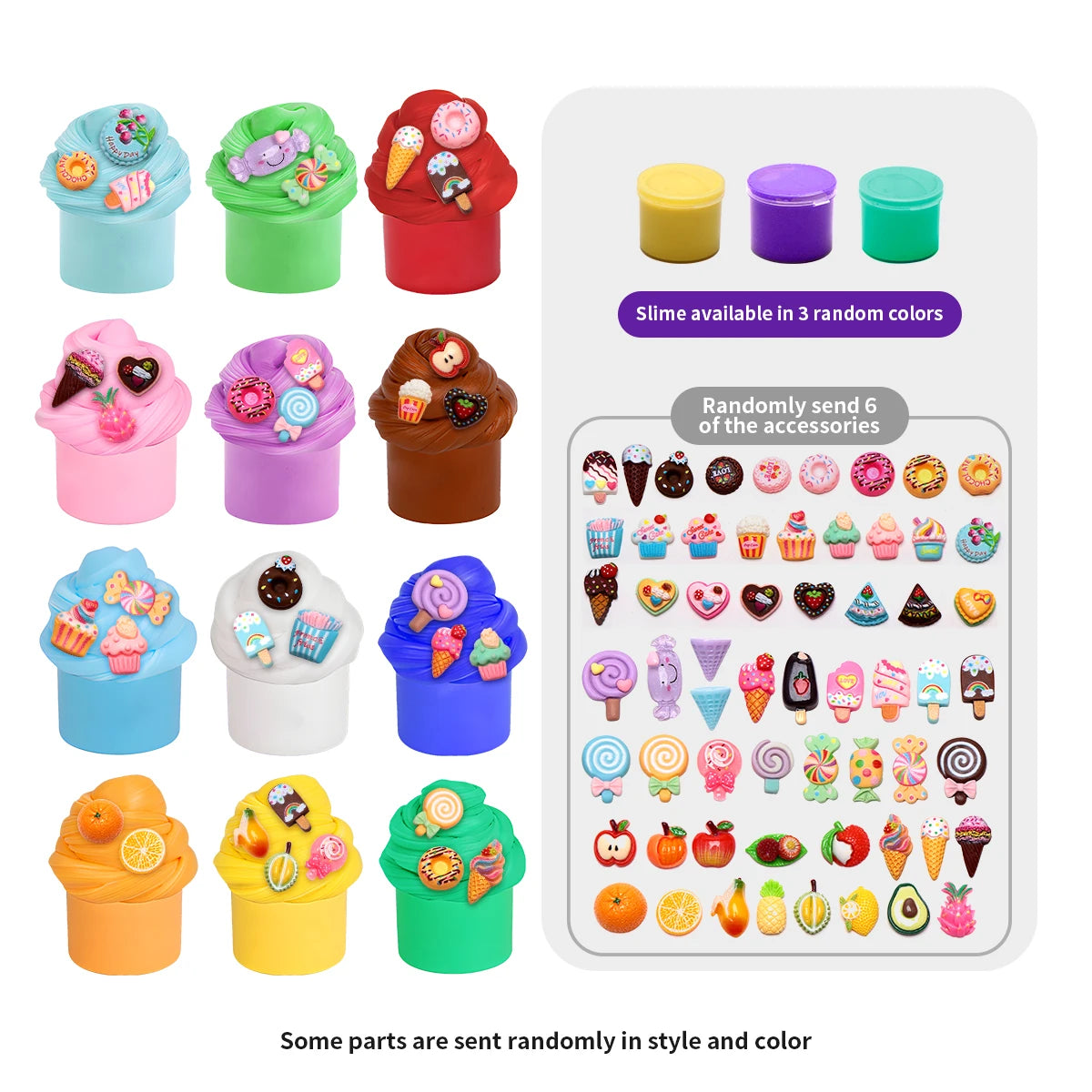 Random Color  Slime Kit for Kids, Soft Stretchy Non-Sticky Slime, Stress Relief Sensory Toy, Safe DIY Gift for Boys and Girls