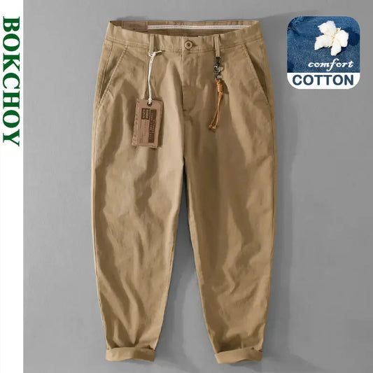 Winter New Retro Cotton Cargo Men Pants Vintage Straight Men Clothing Casual Joggers Men Trousers F7612
