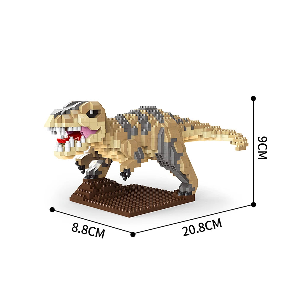 KNEW BUILT Micro Mini Building Block Toys T-Rex Pteranodon-Puzzle Assemble,Children's Day Gifts for Boys' Favorite Dinosaurs