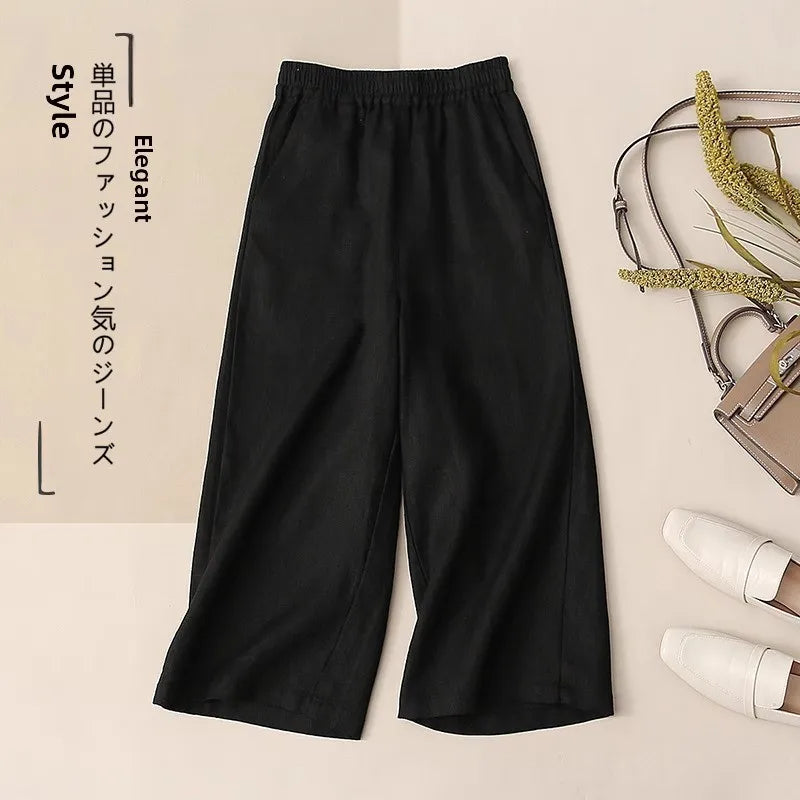Fashionable Retro Linen Top And Pants Set for Women High End Cotton Linen Ensemble Summer 2026 Elegant Two Piece Suit