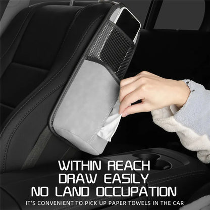 Car Seat Back Bag With Tissue Holder Car Seat Side Storage Bag Car Multifunctional Hanging Drink Holder Mesh Storage Pocket
