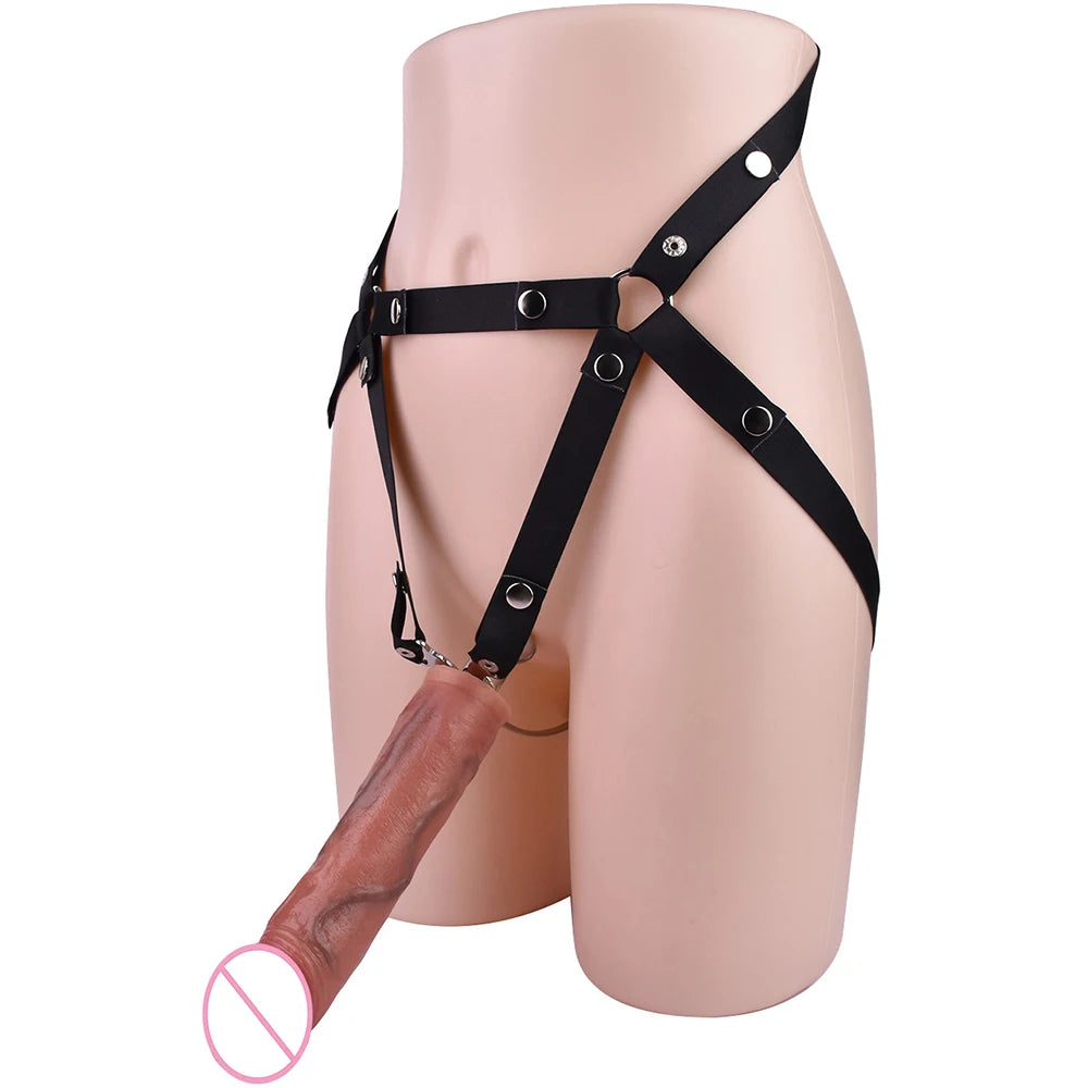 FRKO Fufu Clip Chastity Cage Stainless Steel With Real Silicone Dildo BDSM Strapon Chastity Belt Device Slave Games Men Sex Toys