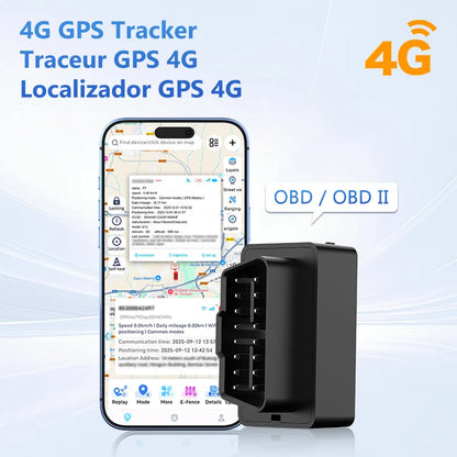 4G Mini OBD Car Tracker Builtin Battery Plug Play OBD II Car GPS Tracker Auto Truck Car Anti-Theft Vibration Alarm Free APP