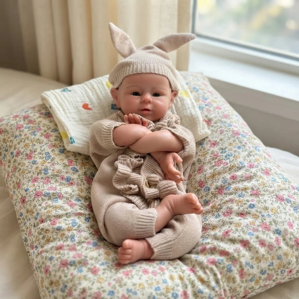 OtardDolls 18-Inch Handmade Silicone Doll Toy Soft Silicone Reborn Doll Open Mouth Realistic Waterproof Cute Collectible