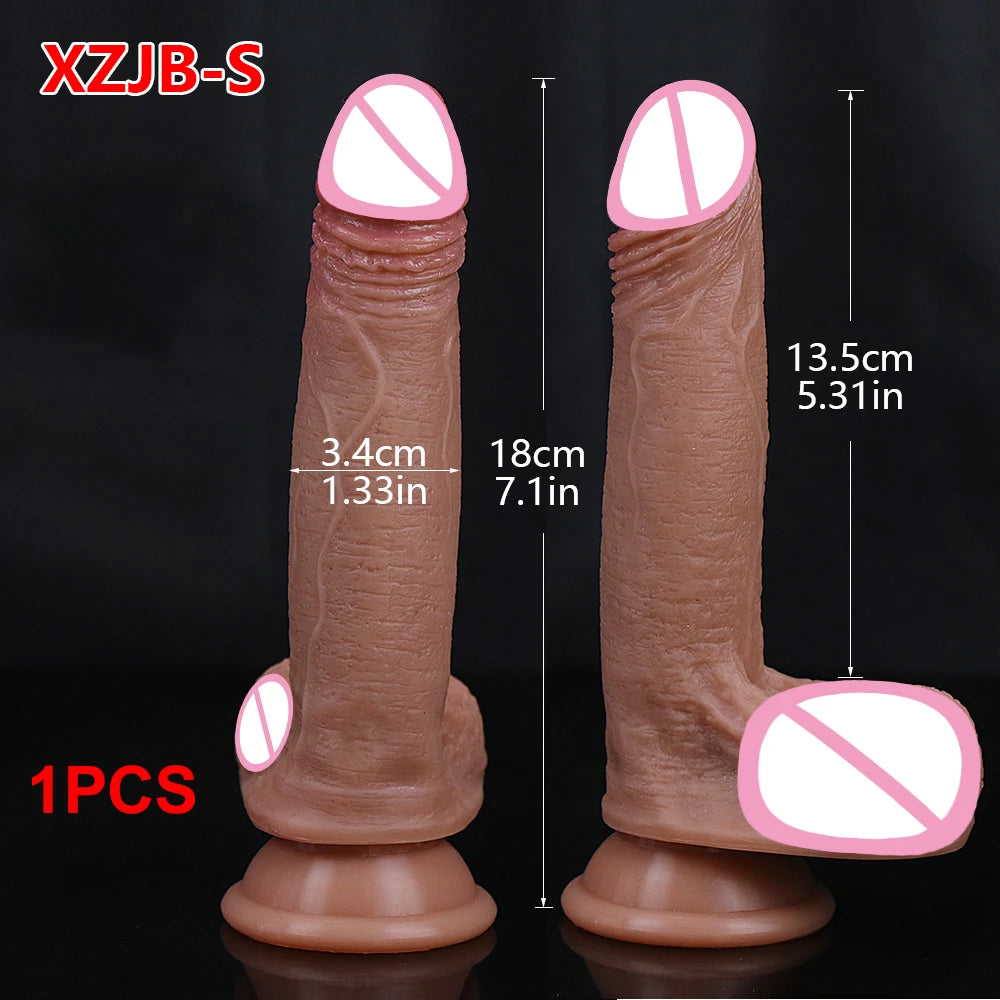Cheap 5 Sizes Silicone Big Dildo Realistic Skin Feel Fake Penis Soft Small Cock Woman Man Masturbation Suction Cup Anal Sex Toys