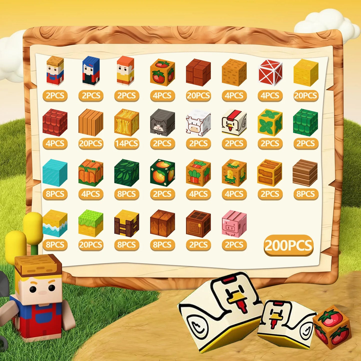 Magnetic Building Blocks Mine World Magnet The End Ender Head Forest Cabin Cubes Set STEM Sensory Brick Cube Toys Children Gift