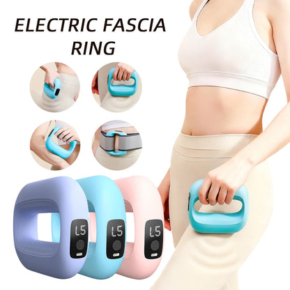 Electric Body Vibration Fascia Ring Fitness Massage Ring Body Shaping Massager Abdomen Belly Waist Deep Tissue Massage Device