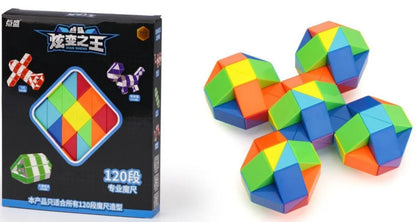 Diansheng Magic Snake Ruler Cube 240 144 120 108 96 Knots Puzzle Speed Antistress Cubes Twist Folding Profissional Toy for Kids