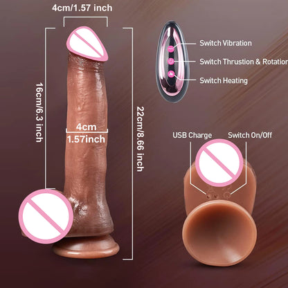 Big Dick Penis Realistic Dildo Telescopic Vibrator Female Masturbator Anal plug for Women Thrusting Adult Sex Toys male Sex shop