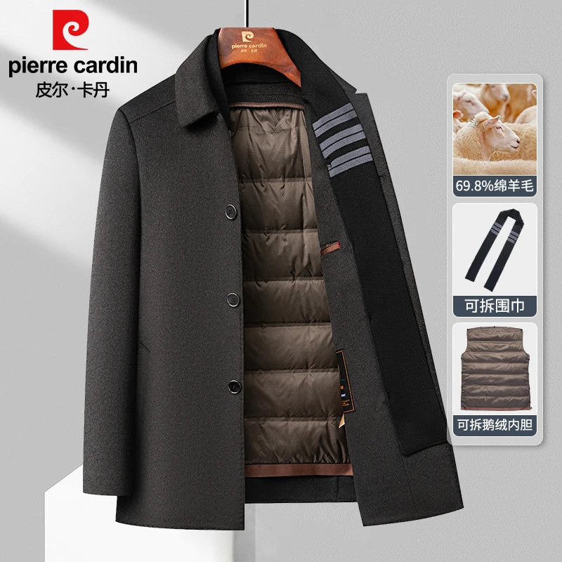 QYLVAWOY 70% Wool Winter Wool Coat Men's Mid-Length Middle-Aged Business Dad's Outfit High-End Woolen Outerwear LJ2571