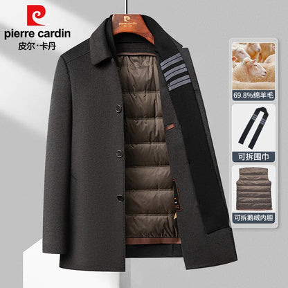 QYLVAWOY 70% Wool Winter Wool Coat Men's Mid-Length Middle-Aged Business Dad's Outfit High-End Woolen Outerwear LJ2571