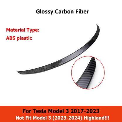 Car ABS Spoiler Carbon Fiber For Tesla Model 3 Highland 2025-2026 Original High-performance Exterior Model3 Model Y Accessories