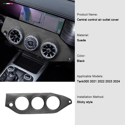 TOP Suede Car Interior Panel Trim Decoration For Great Wall WEY Tank 300 2021 2022 2023 Gear Shift Cover Modification Accessory