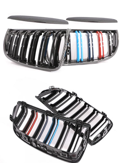 Carbon Fiber Chrome M Color Chrome Gloss Matte Black Grille Kidney Grill For BMW 3 Series E90 E91 Pre-Facelift 2005-2008 320 330