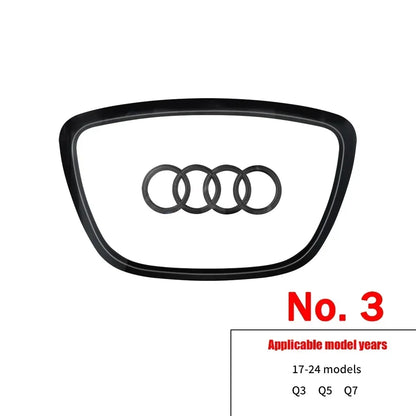 Automobile Steering Wheel Logo Bright Frame Strip Electroplated Car Logo Sticker For Audi A3 A4 B8 8P B9 8V A5 A6 C7 A7 Q3 Q5 Q7