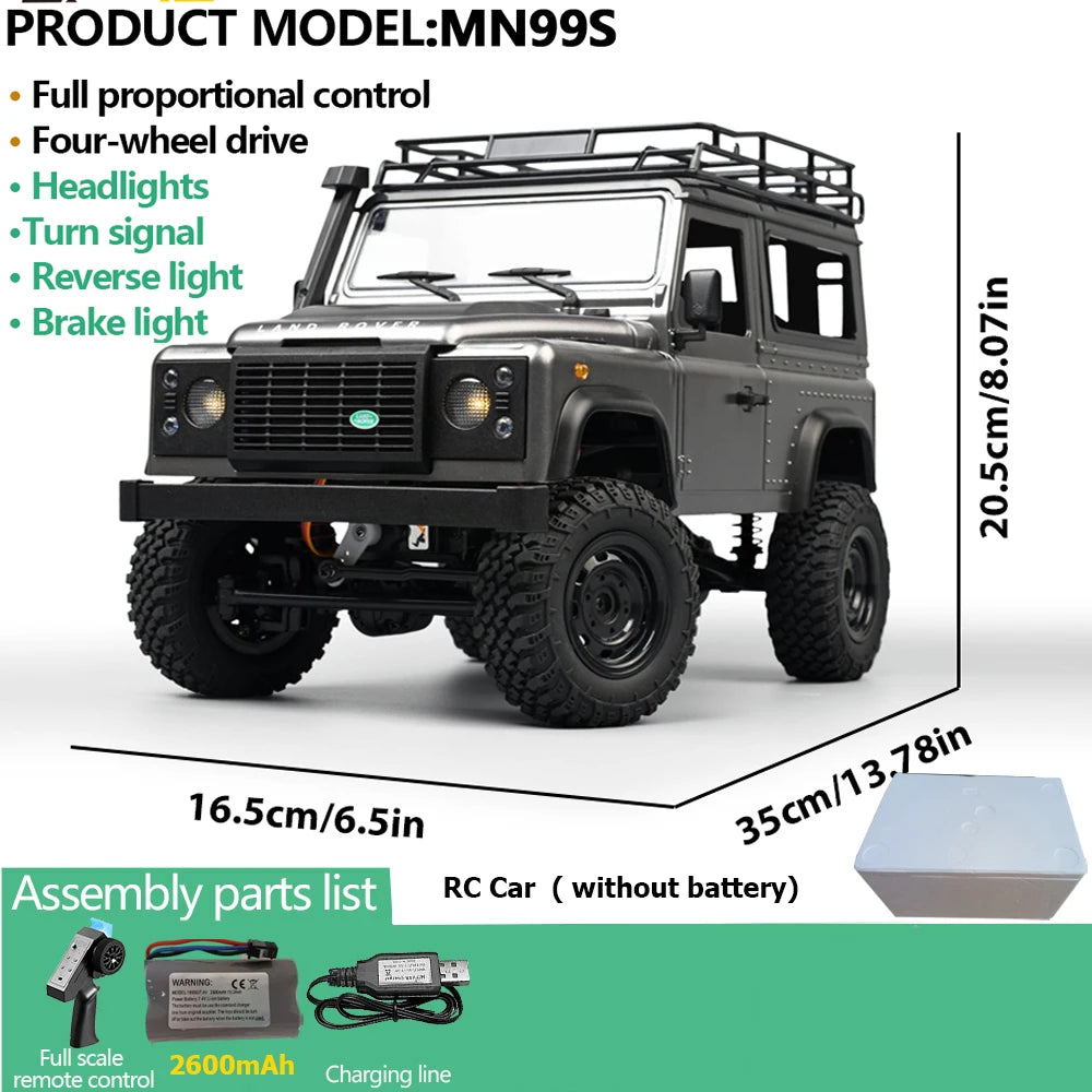 Upgrade MN99S MN98 1:12 RC Car MN Model RTR 2.4G Remote Control Car Climbing Defender 4WD RC Truck Off-road RC Toys As Kids Gift