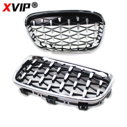 XVIP Car Front Grille Grills Gloss Black for BMW 1 Series F20 m140i 118d F21 2012-2014 Front Diamonds Style Grille Accessories