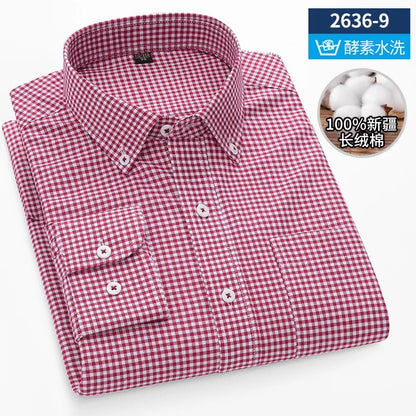 Men's long sleeve shirt pure cotton breathable comfortable business casual slim top shirt trend spring and summer formal wear