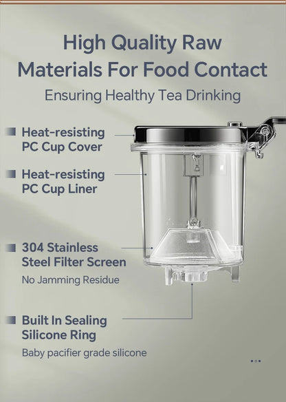 KAMJOVE Teapot Infuser Glass Tea Set One-button Filtering Tea Separation Kettle Tea Coffee Maker Press AUTO-OPEN Art Tea Cup
