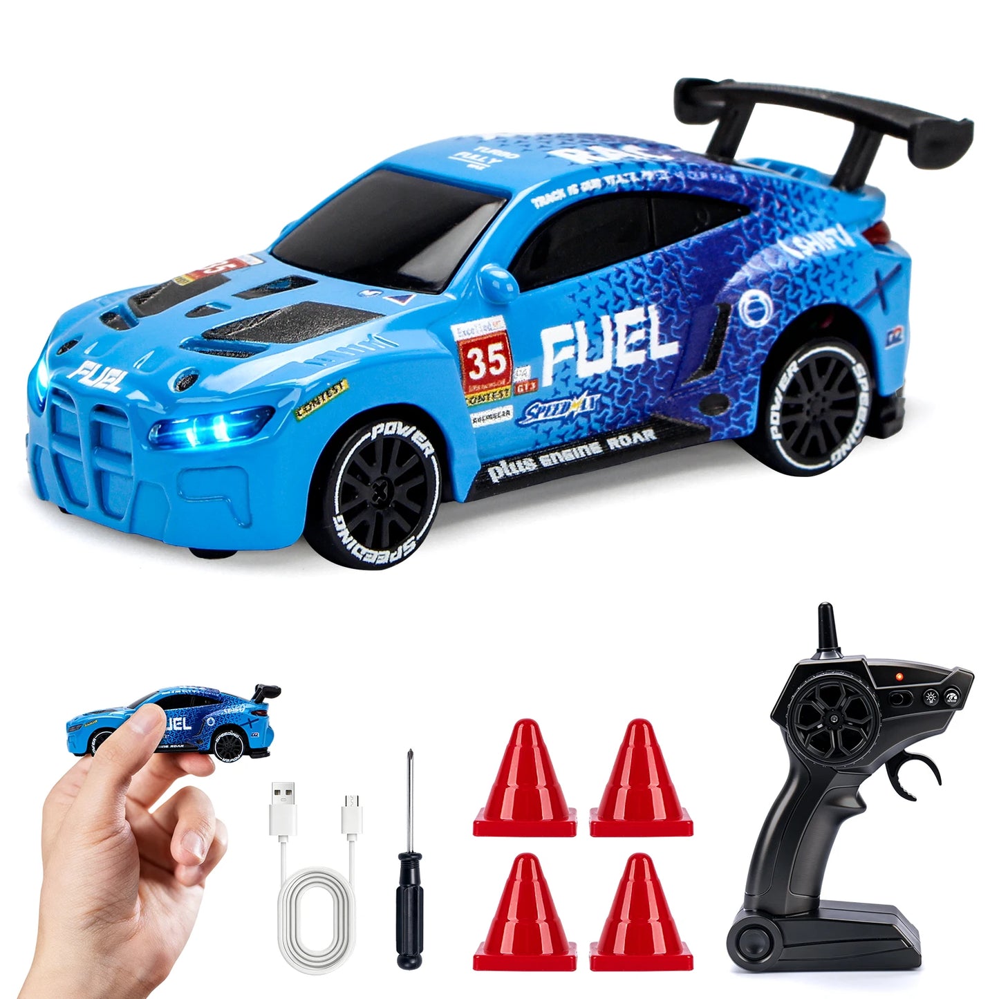 1/64 High Speed Drift RC Car with Light 2.4G 4WD Remote Control Car Mini Racing Model Cars Desktop Full Proportion Cars Gifts