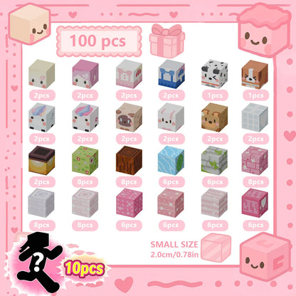 Magnetic Building Blocks Magnet World Pink Blossom with 10 Mystery Gift Brick Cube STEM Toy Set Best Gift for Boy Girl Children