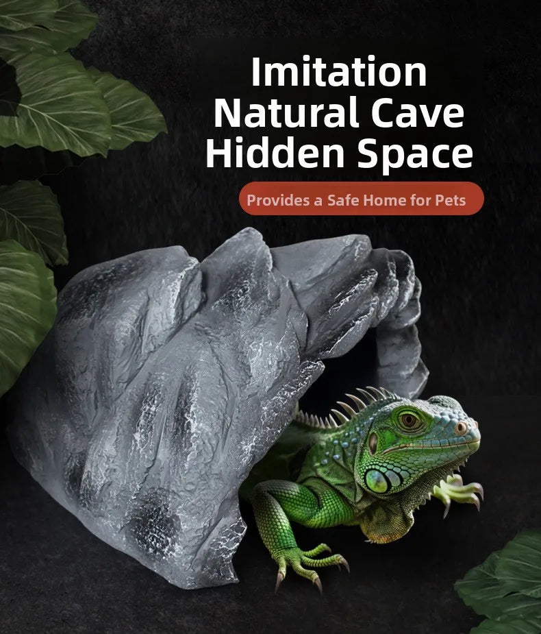 Nomoypet NS162 Rock Cave Simulation Pet Reptile Spider Turtle Sunbathing Platform Hideout Caves for Pets Reptiles Supplies