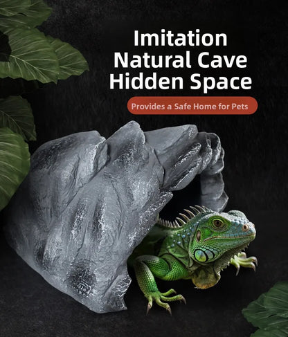 Nomoypet NS162 Rock Cave Simulation Pet Reptile Spider Turtle Sunbathing Platform Hideout Caves for Pets Reptiles Supplies