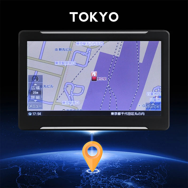MEKEDE 7 Inch Touch Screen  Car GPS Navigation Truck Sunshade Map Built in 2025 New Europe GPS Navigator FM Music Video Games
