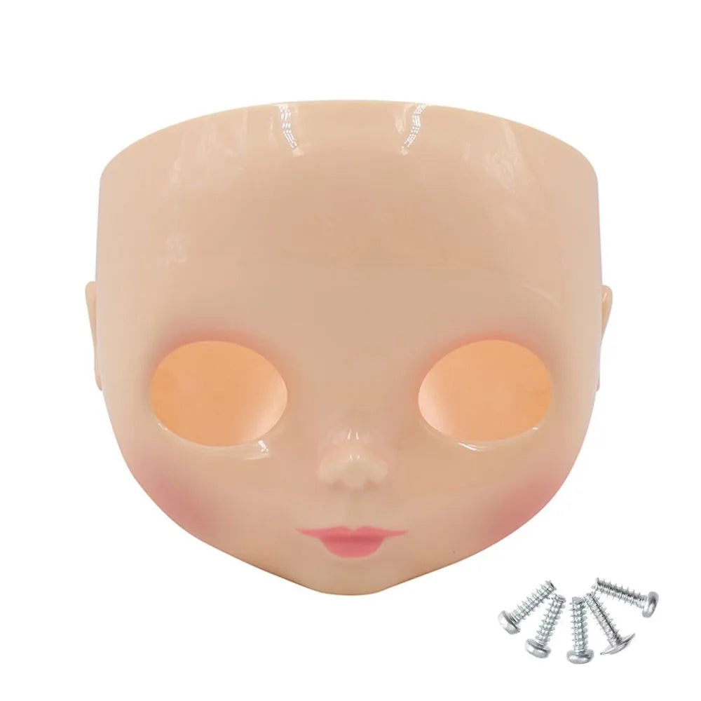 1/6 DBS Blyth Doll Face Without Makeup Faceplate Backplate Screws for DIY Makeup Newbie Practice Custom Doll Toys Accessories