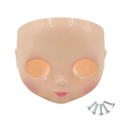1/6 DBS Blyth Doll Face Without Makeup Faceplate Backplate Screws for DIY Makeup Newbie Practice Custom Doll Toys Accessories