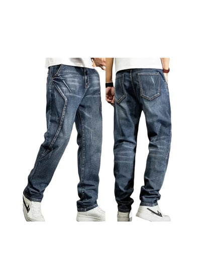 FY10094 Men's loose jeans, loose men's jeans, men's cargo pants, spliced casual pants mens jeans men pants men pants