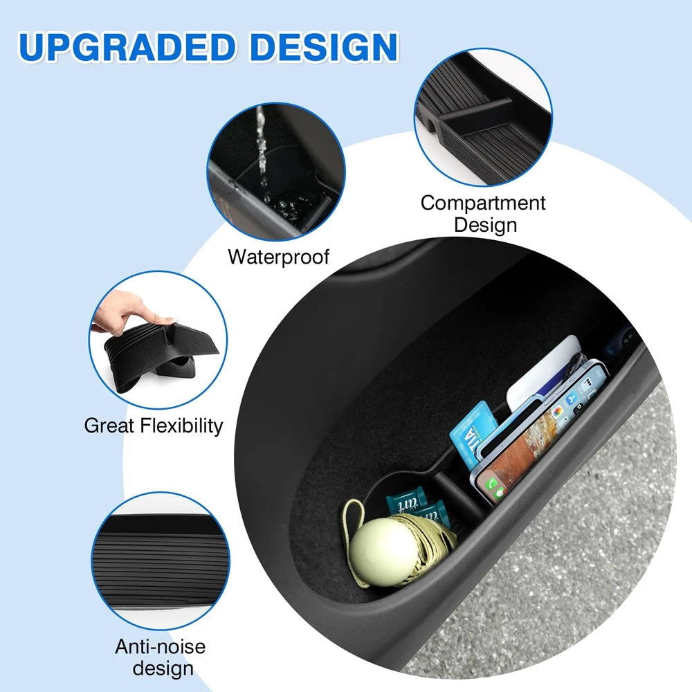New Door Side Storage Box Front Rear Door Handle Armrest Tray Organizer for 2026 2025 Tesla Model Y Juniper Model 3 Model YL Y L