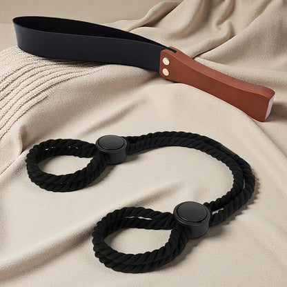 Bondage Women Bdsm Set Cotton Rope Handcuffs Erotic Restraints Rope Double-Layer Hand Clapper Blindfold Sex Toys For Couples Kit