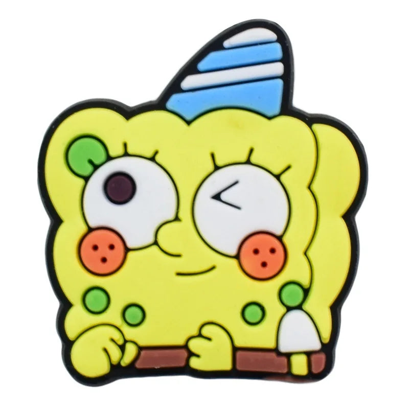 MIX Shoe Charms DIY Spongebob A/W PVC Shoes Charms Patrick Star Slippers Buckle Decorations Fit Boys Kids Birthday Xmas Gifts