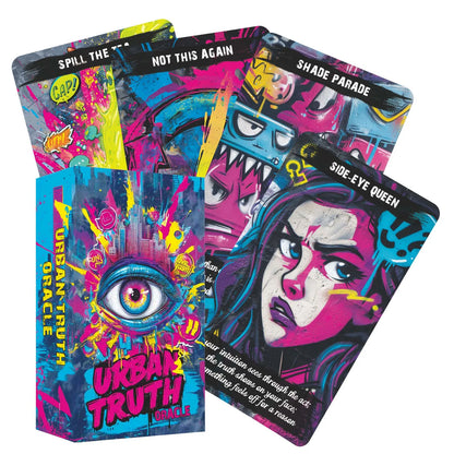 Urban Truth Oracle Cards Game, 80 Cards, Street Graffiti Culture Inspiration, Raw and Sharp Language, 13x8 Cm, Card Deck