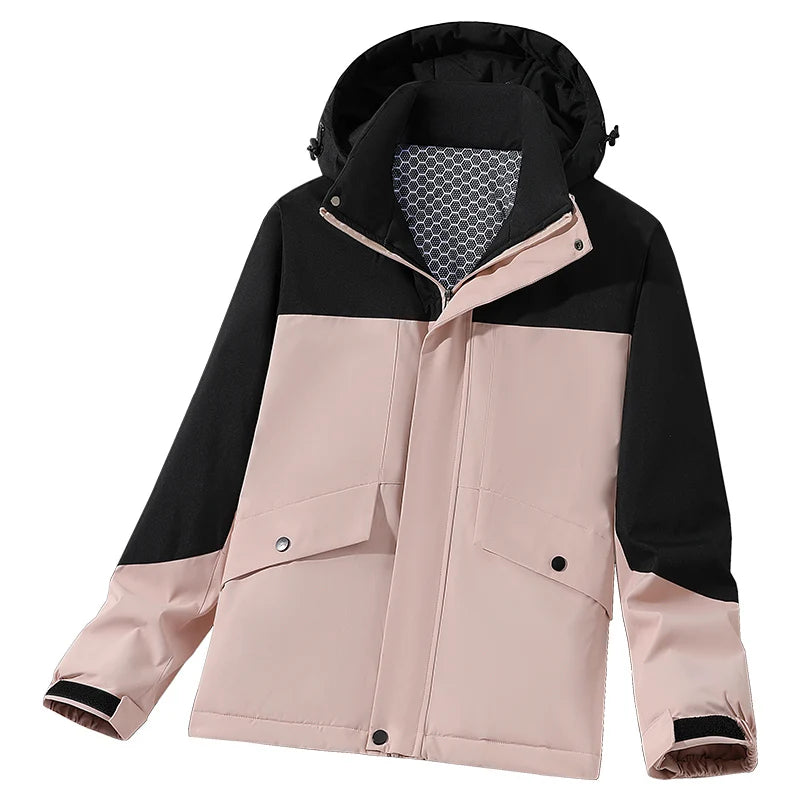 Unisex Couple Three Proof Outdoor Ski Mountaineering Cotton Coat Windproof Waterproof Cold Resistant High Quality Thermal Hooded